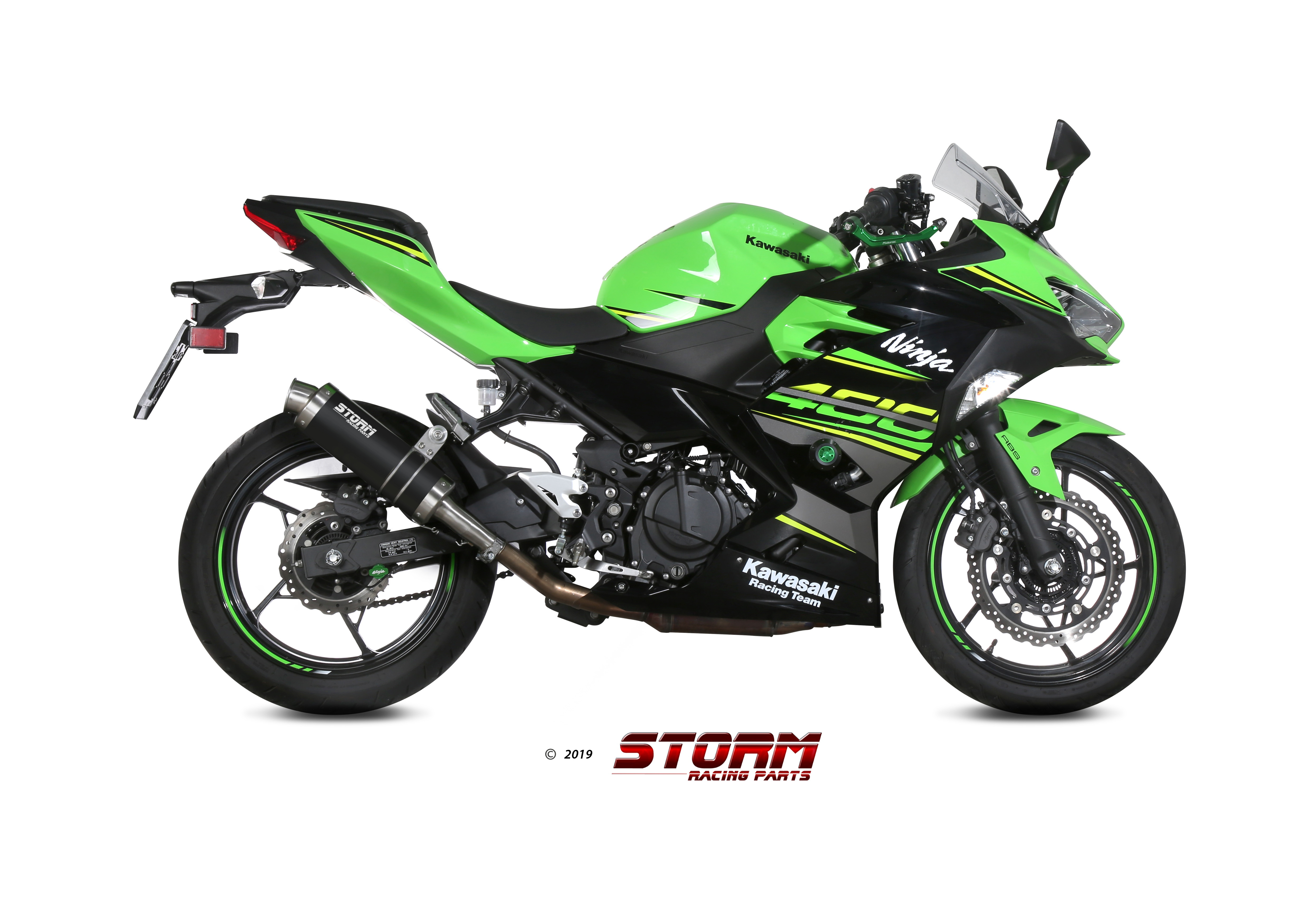 Scarico KAWASAKI NINJA 400 Storm Gp Inox Nero K.047.LXSB