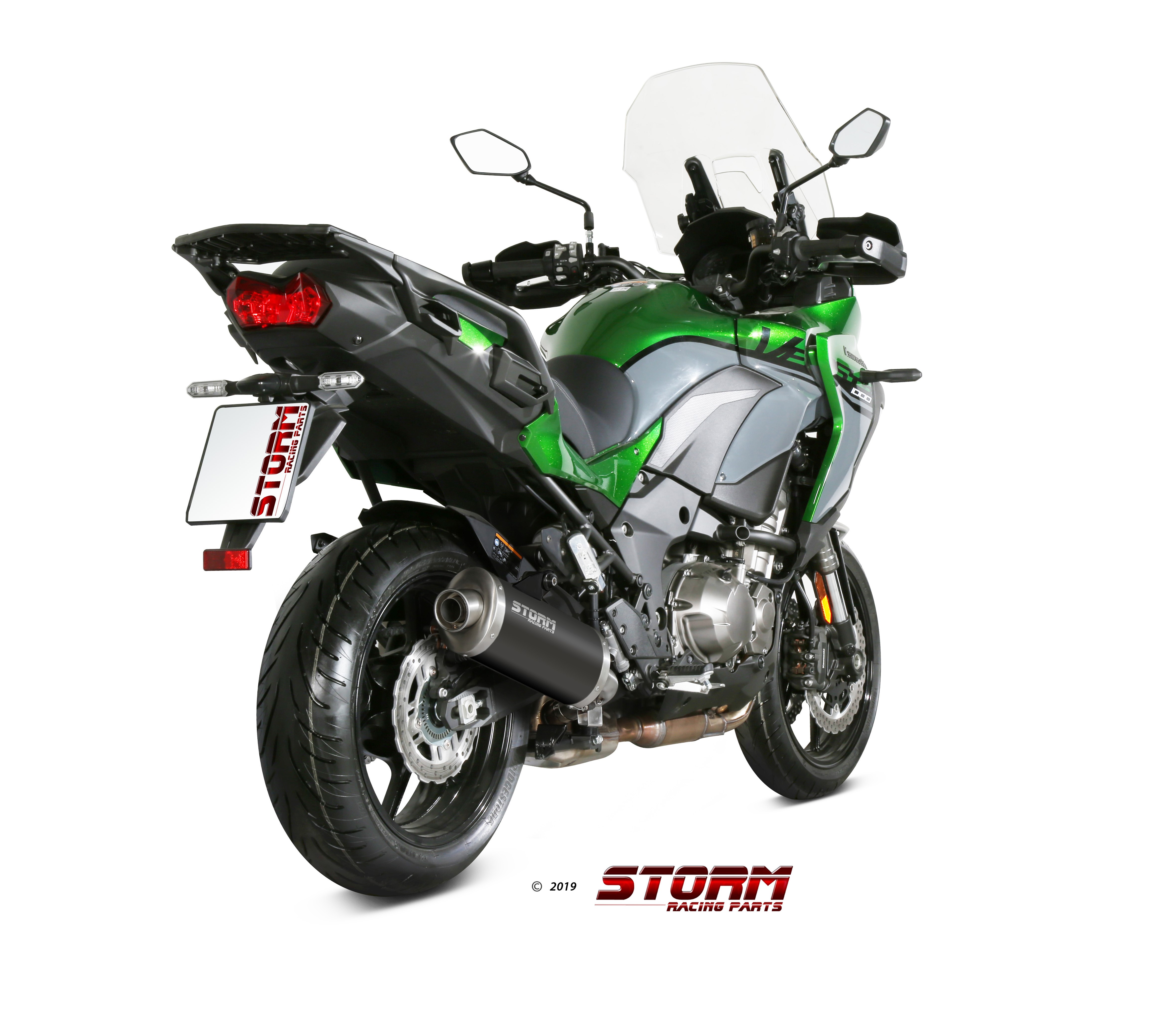 Scarico KAWASAKI VERSYS 1000 Storm Oval Inox negro K.049.LX2B