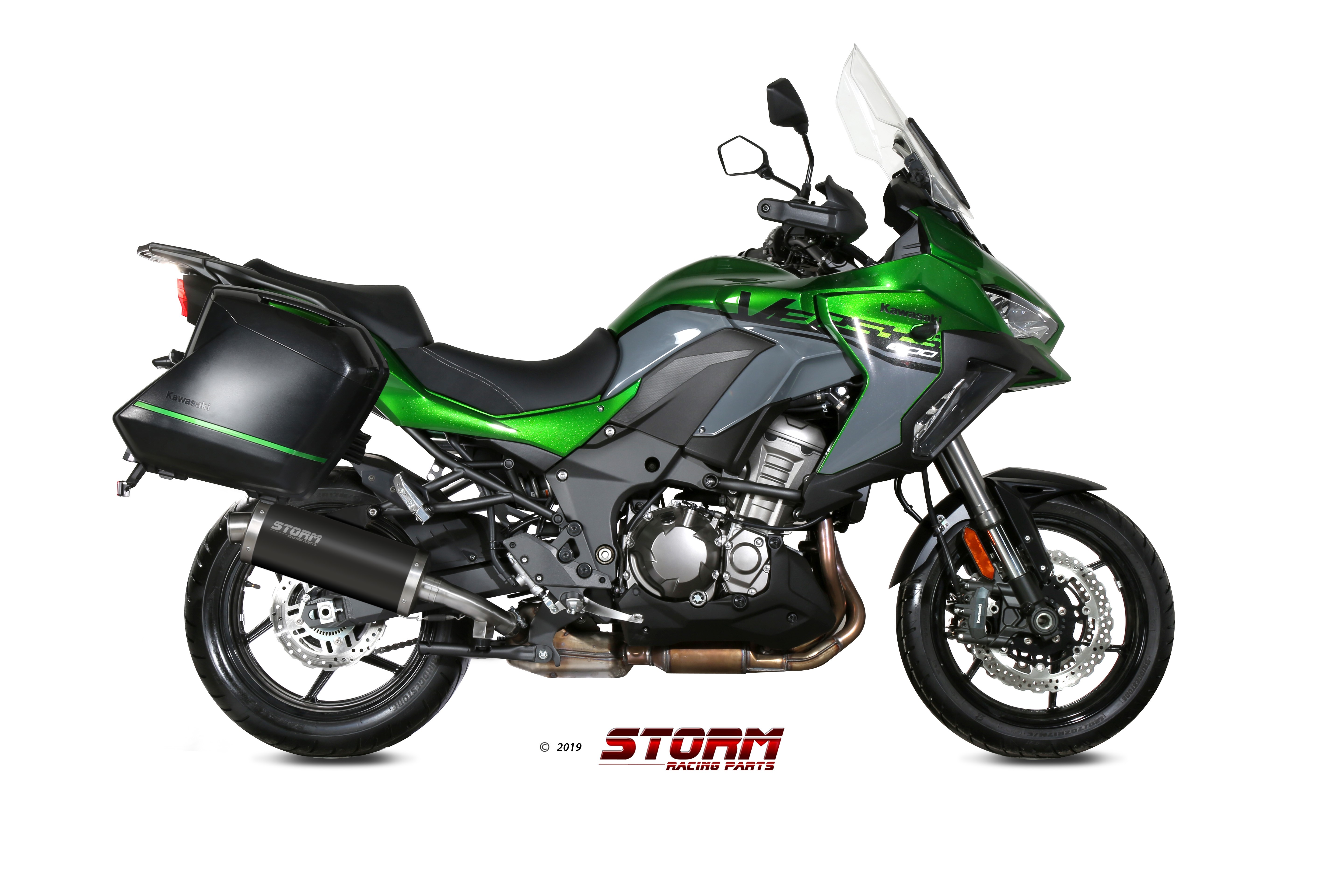 Scarico KAWASAKI VERSYS 1000 Storm Oval Inox Nero K.049.LX2B