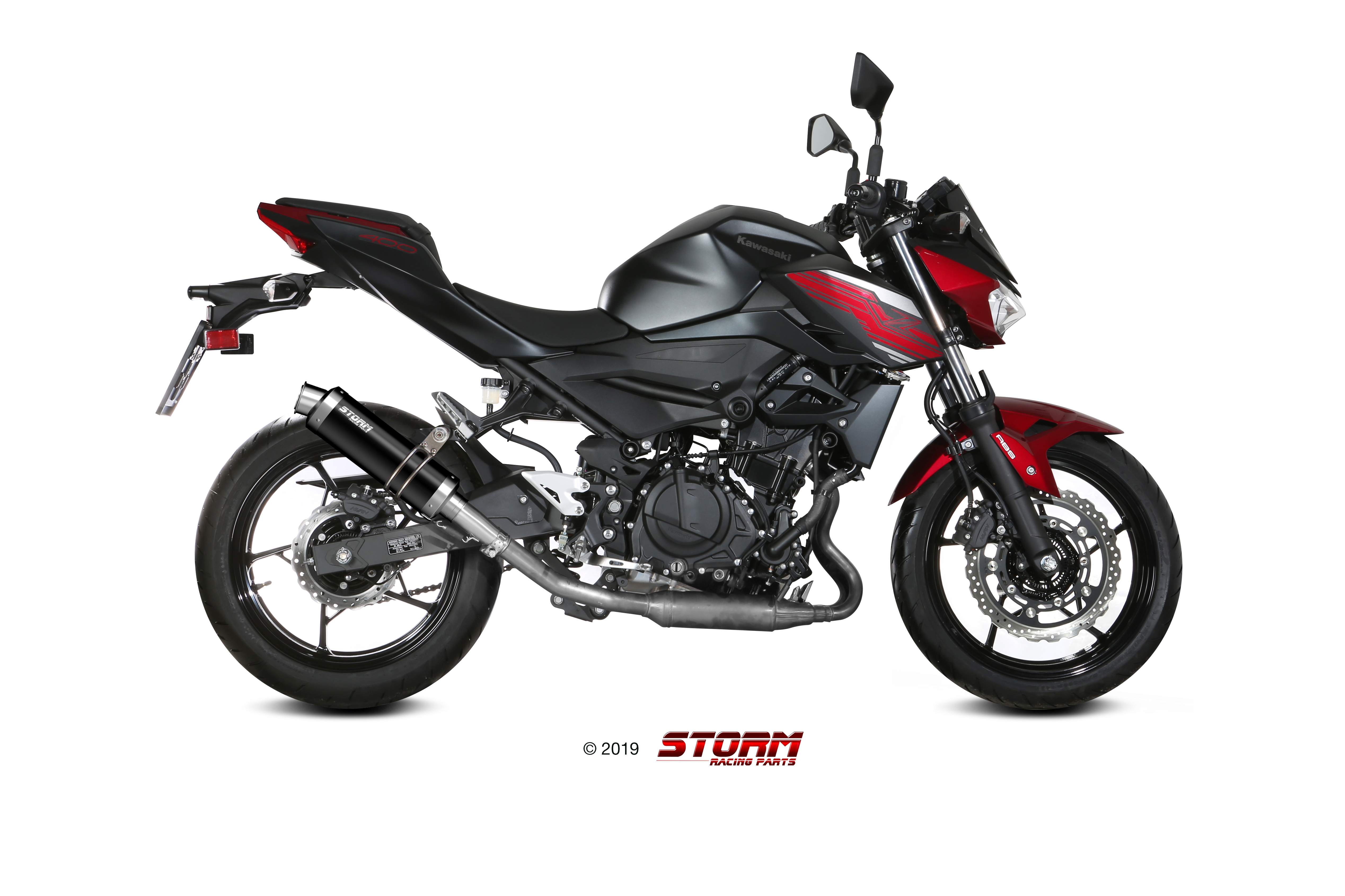 Scarico KAWASAKI Z 400 Storm Gp Inox negro K.047.LXSB 