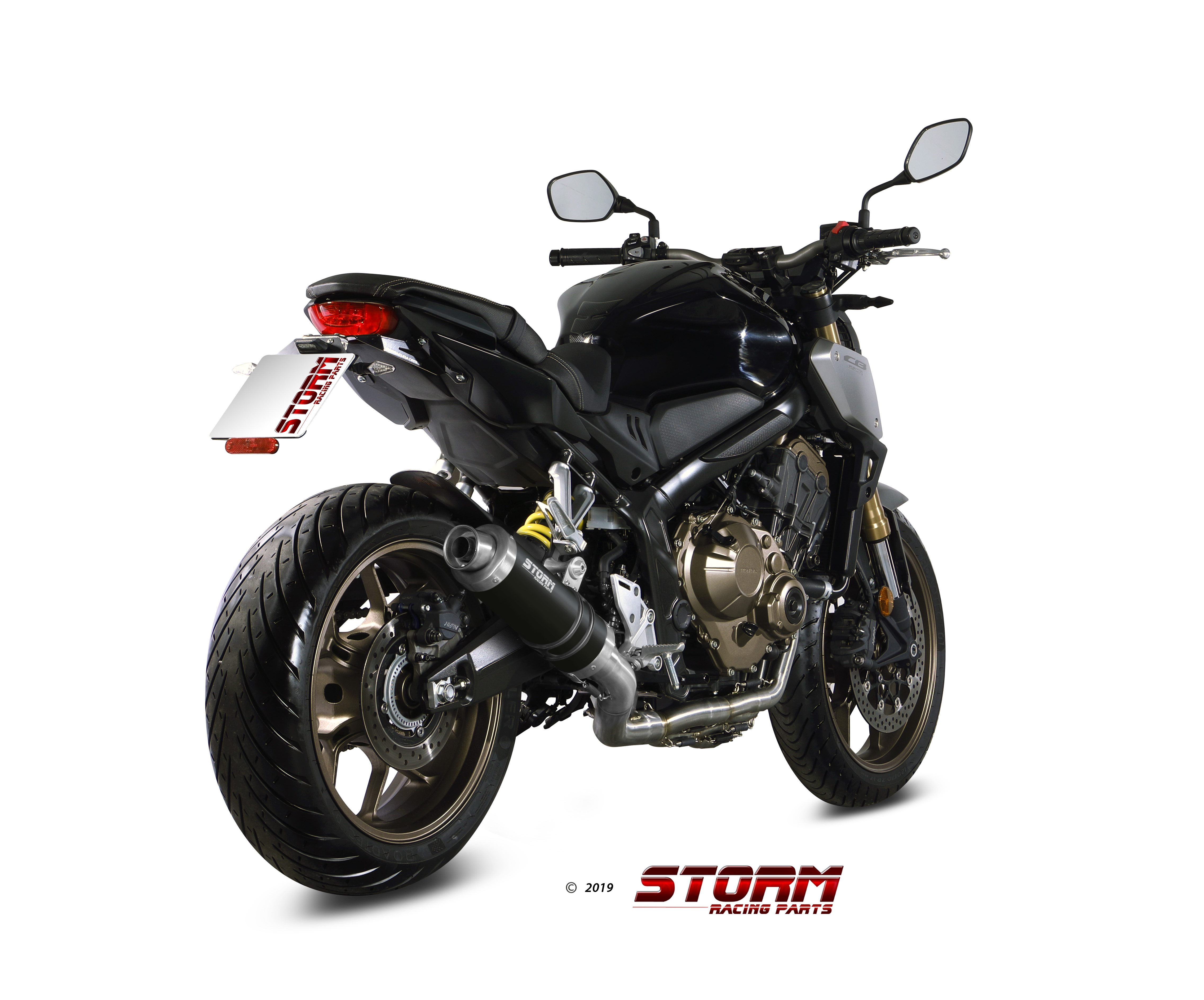 HONDA CB 650 R Exhaust Storm Gp Black stainless steel H.072.LXSB