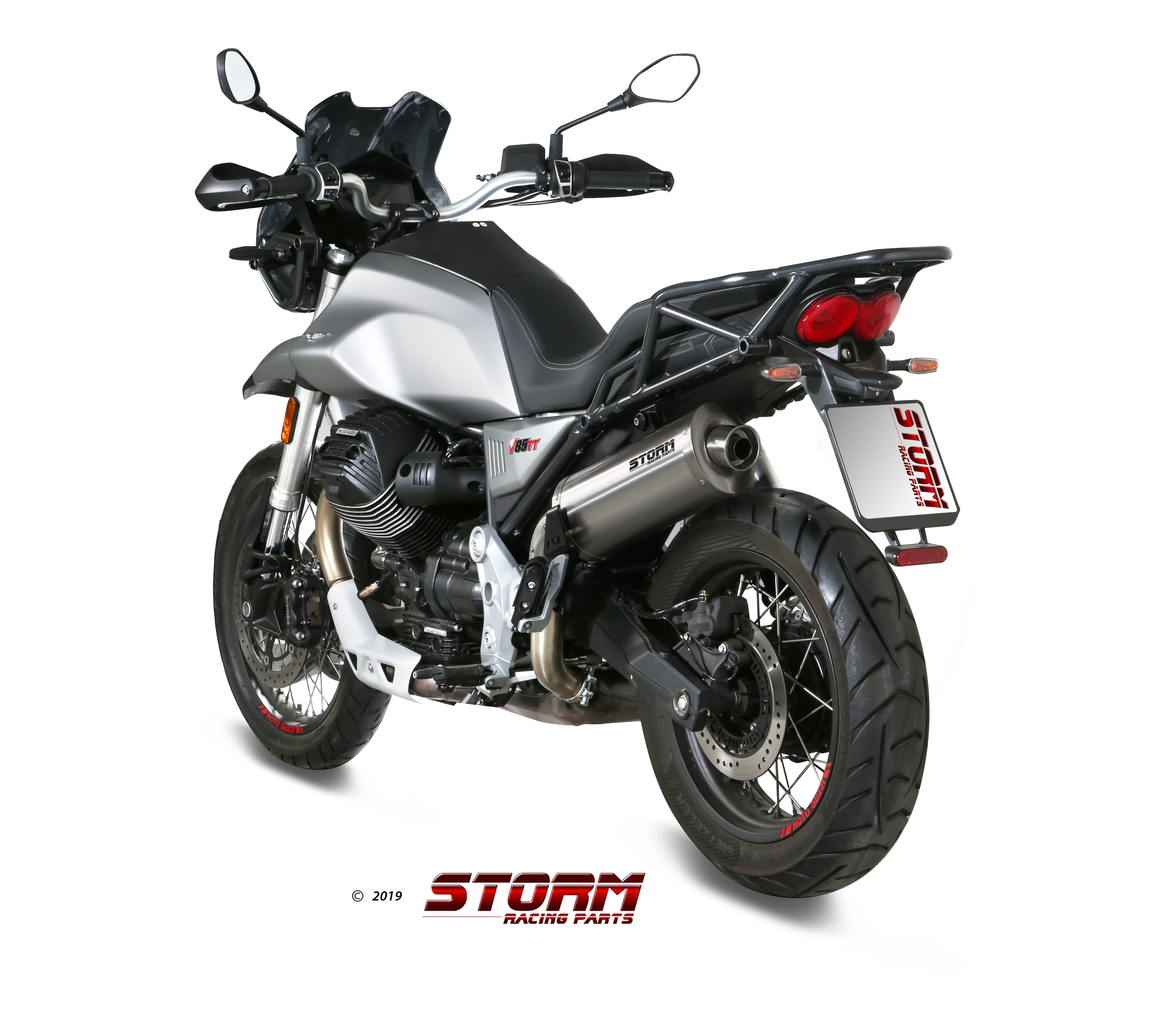 Scarico MOTO GUZZI V85 TT Storm Oval Inox M.013.LX2