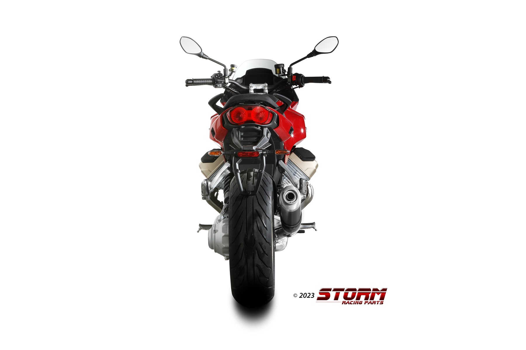 Scarico MOTO GUZZI V100 MANDELLO Storm Oval Inox negro M.015.LX1B