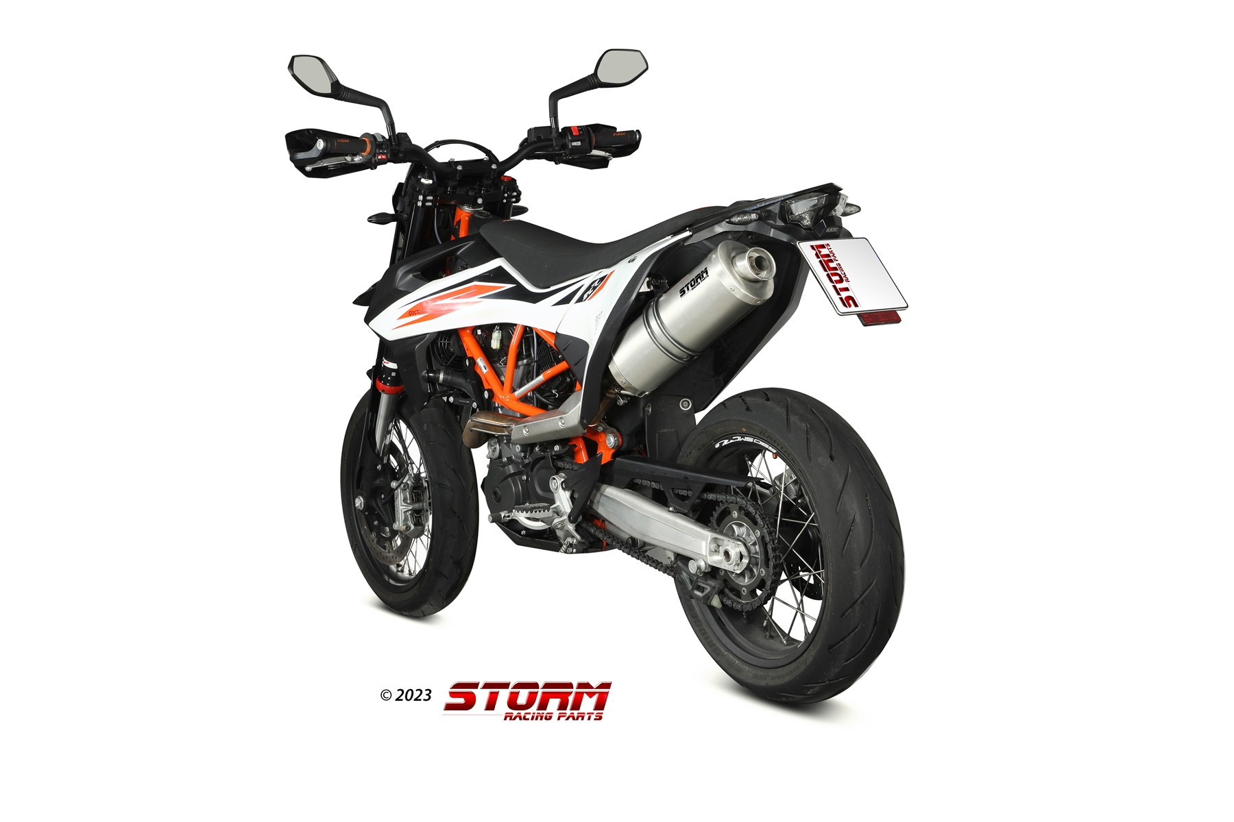 KTM 690 SMC R Exhaust Storm Oval Stainless steel KT.023.LX2