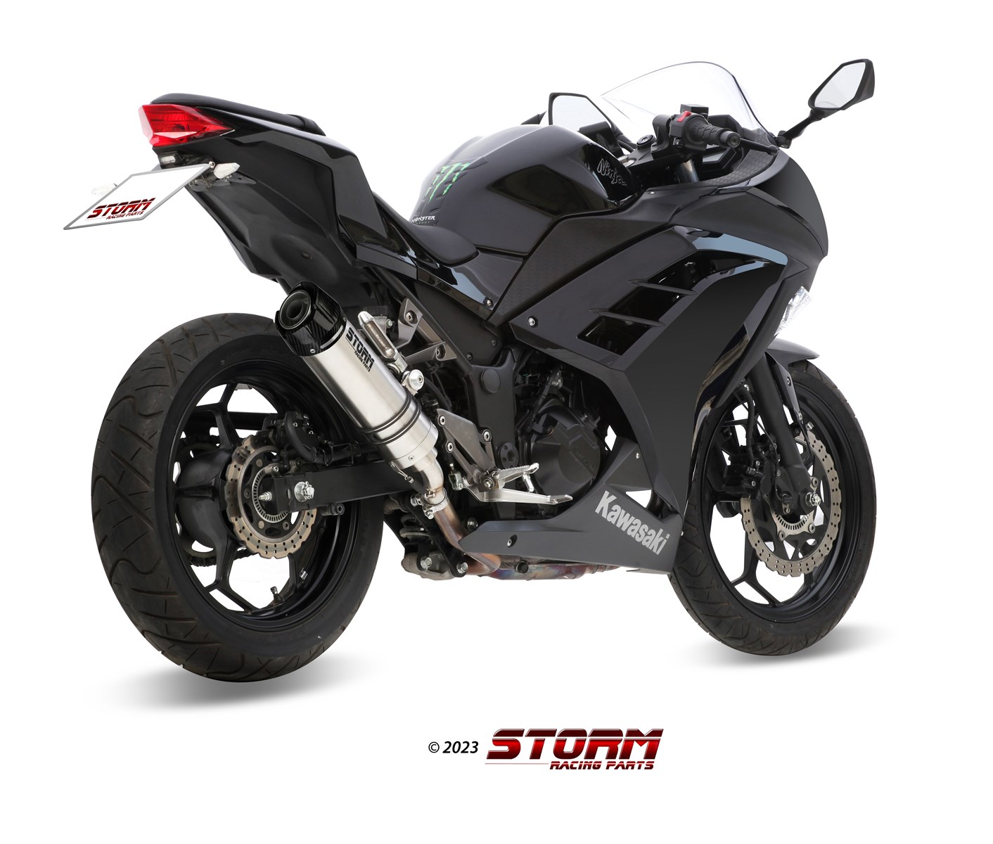 Scarico KAWASAKI NINJA 300 Storm Gp Inox con tapa de carbono K.038.LXSC